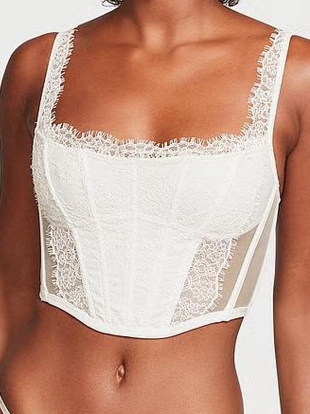 Victoria's Secret dream angel coconut white Lace corset bra